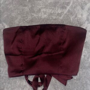 Forever 21 Deep Red Satin Top